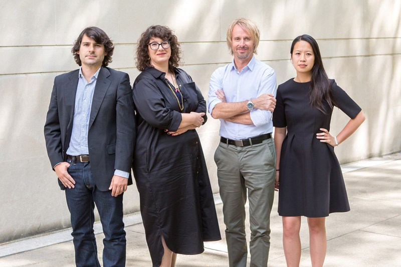 Associate curator Iker Gil, and curators Mimi Zeiger, Niall Atkinson, and Ann Lui