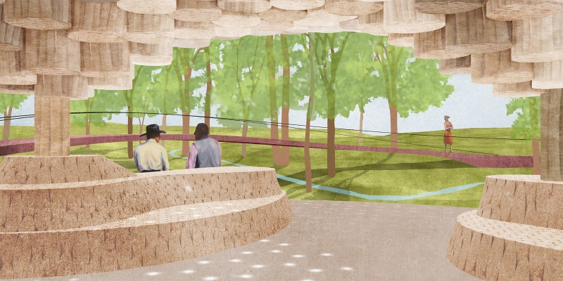Interior view of pavilion
