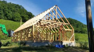 Timber frame home in Grant, California. Structural design