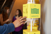 Borderless collaborated with artist Sara Pooley on the Claiming Space: Creative Grounds and Freedom Summer School exhibition at the Jane Addams Hull-House Museum, in Chicago. Designed to help visitors visualize closed schools on Chicago’s West Side, the installation features rotating yellow cubes with information on specific buildings.