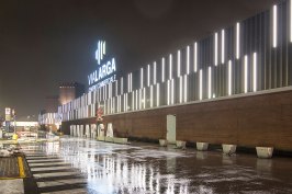 the new lighting facade in night view