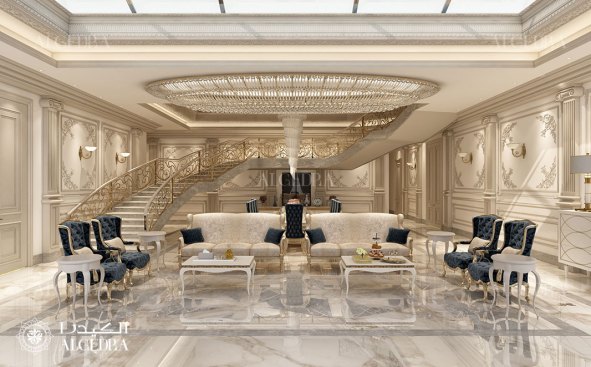 Luxury villa in Abu Dhabi living room design