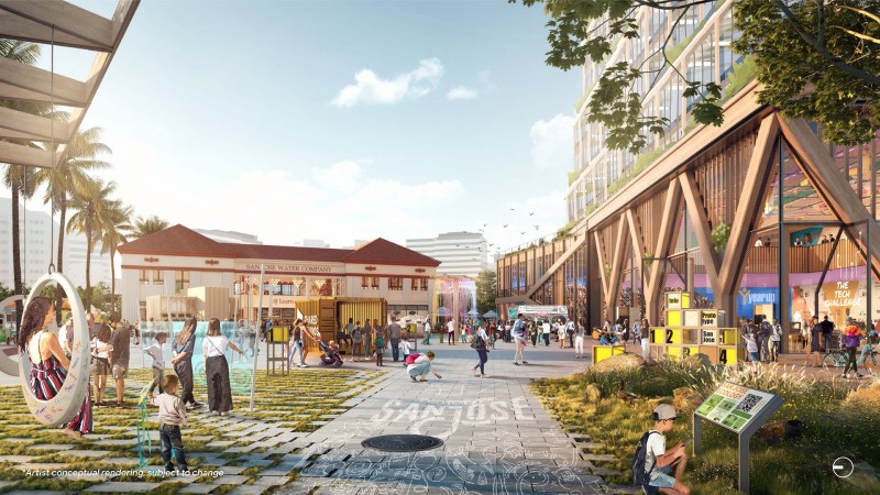 A rendering of Google's ambitions for downtown San Jose, Calif.