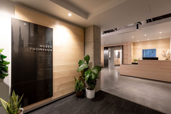 The Weber Thompson lobby and reception area features neutral tones. 