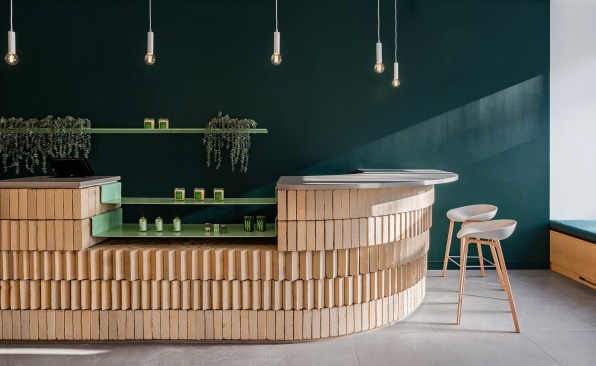 On Queen Street East, a buff brick bar nods to the neighbourhood Victorian houses. 