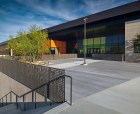 The building materials selected are rooted in the palette of the existing campus. 
Site walls blend through their material’s color and texture with the existing site 
walls used throughout the campus, and the existing adjacent CMU colors of 
the Student Services Building to the west of the site.