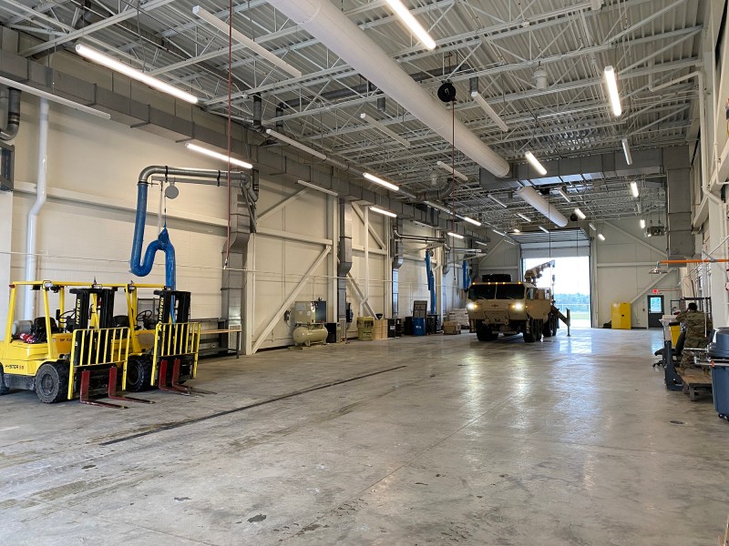 At the Maine Army National Guard’s Northern Maine Readiness Center, two 10-kW micro-CHP units provide domestic hot water and primary heating for the building’s radiant slabs. Photo by Maj. Carl Lamb.