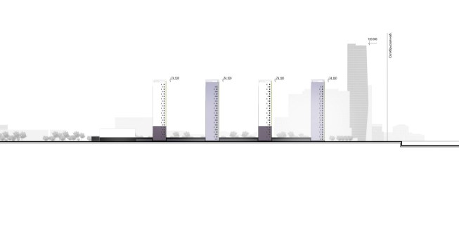 Residential Complex. Elevation view.