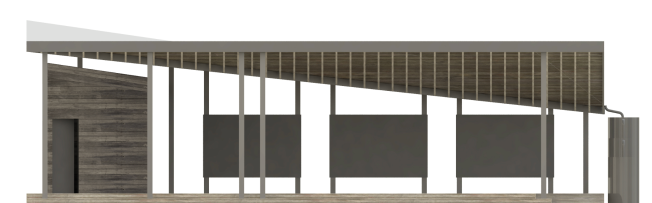Design Elevation of shed and teaching zone