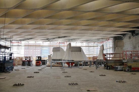 A view of the 35,000 sq ft column-free gallery on the top floor.