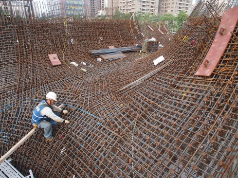 Taichung Metropolitan Opera House, Taichung, Taiwan, construction photo.