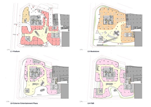 Chongqing Xinhua Bookstore Group Jiefangbei Book City Mixed-use Project, Chongqing, China, by Aedas - Floor Plans