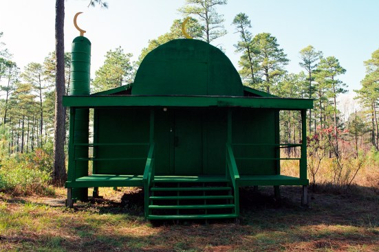 Green Mosque, Camp Mackall, North Carolina, 2006. From the 2017 Individual Grant to Christopher Sims for "Theater of War: The Pretend Villages of Iraq and Afghanistan."
