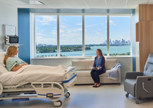 Private patient rooms featuring water and city views will replace the hospital's old shared rooms