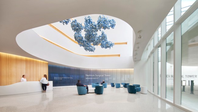 Main lobby of the Skolnick Surgical Tower