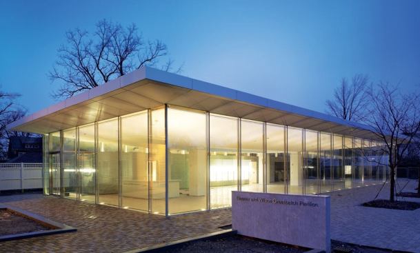 Toshiko Mori Architects' design for the new Eleanor and Wilson Greatbatch Pavilion at the Martin House complex in Buffalo creates a public face for the house museum and provides education space and ticket concessions.