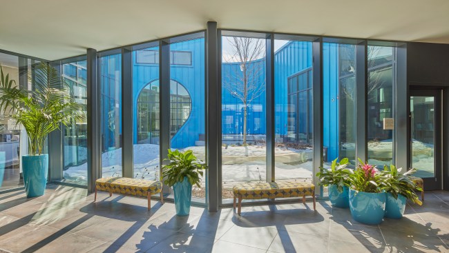 Another outdoor courtyard located in the building's interior