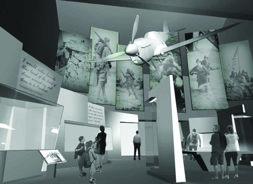 Concept design for WWI and WWII gallery.