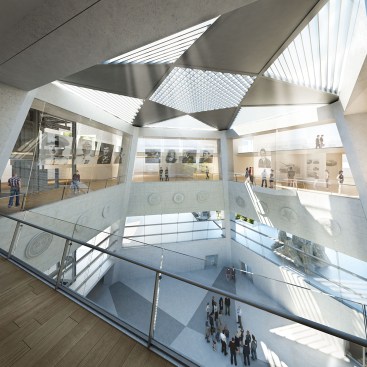 The museum's Hall of Valor, viewed from the mezzanine galleries.