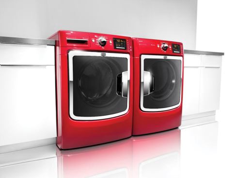 Maytag.  With a Water Factor of 2.7, the Maxima washing machine uses as little as 11.5 gallons of water, qualifying it for both Energy Star and CEE Tier 3 labels. The washing machine features front-load technology, which tumbles clothes through a small amount of water instead of rubbing them against an agitator in a full tub like most traditional top-loaders. A water level sensor matches water usage to load size, further increasing water efficiency. 800.344.1274. 
www.maytag.com.