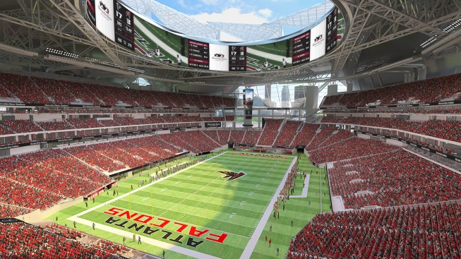 Rendering of the stadium bowl set up for the Atlanta Falcons (Aug. 2015).