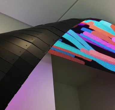 `Pulse´, permanent installation by Daniel Canogar at Zachry Engineering Education Complex
A&M University, Texas
