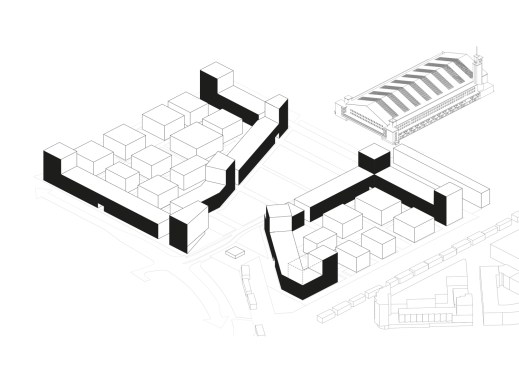 Gates and passages in the boundary blocks create north-south and east-west connections. They also offer views of the courtyards from the city.
