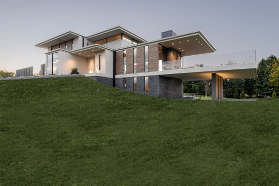 Walker Road AIA architect designed modern home in Great Falls, VA.
