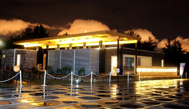 Seen at night, the&nbsp;Appalachian State Solar Homestead featured&nbsp;one of the strongest designs in the competition.
