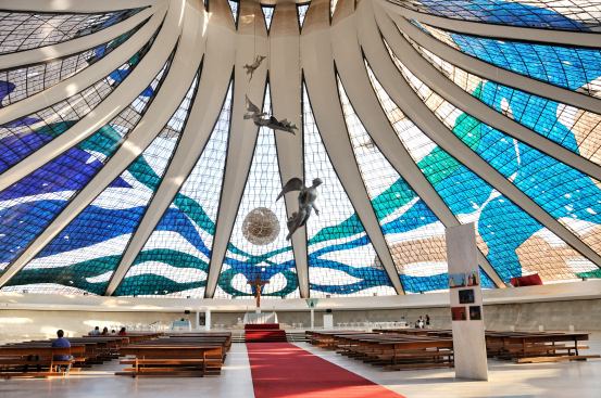 Cathedral of Bras&iacute;lia, Bras&iacute;lia, Brazil, 1960. Interior.
