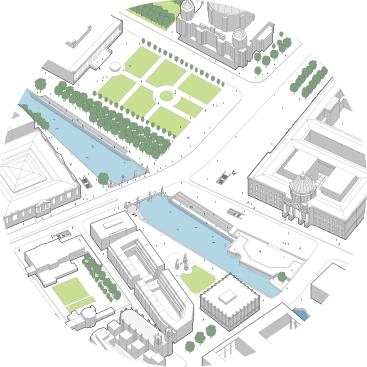 The&nbsp;urban renewal plan for Berlin centers on a stretch of the&nbsp;Spree River, turning a large section into a public simming area.&nbsp; Photo &copy; Holcim Foundation.