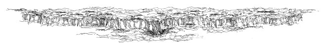 Gehry's sketch of Pointe du Hoc in Normandy