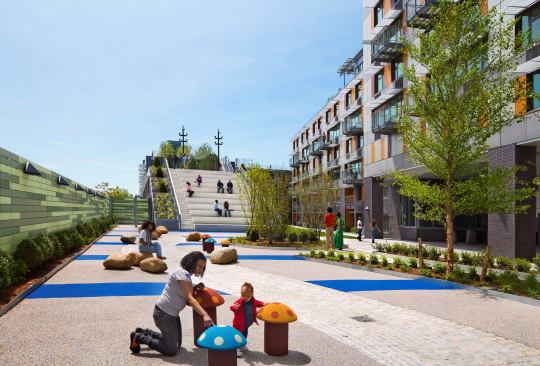 Children's play area within the courtyard.