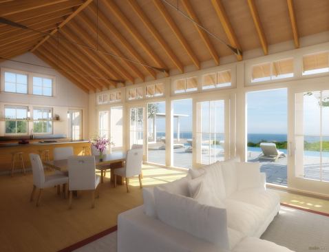 This Rhode Island house for developer Nick Downes of Aquidneck Fine Properties adroitly captures sea breezes and views, thanks to the permeability of Estes/Twombly Architects' design.