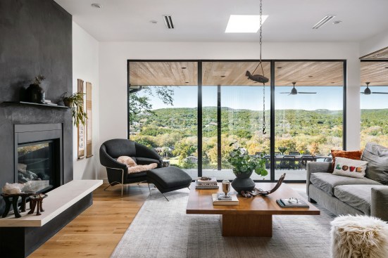 View of Living Space from Entry with View to the Hills beyond