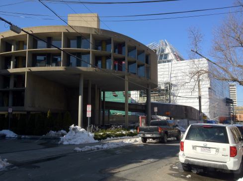 Prescott Street, with the Carpenter Center in the foreground.