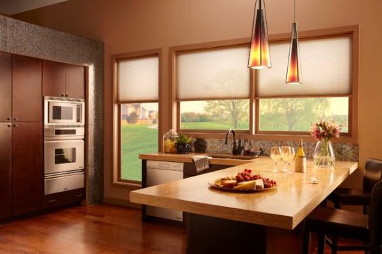 Serena shades provide privacy and light control to any room without sacrificing style. The battery-powered, remote-controlled cellular shades are available in three fabric styles, all of which allow different levels of light to filter into the room. Users can choose from 50 fabric colors to match any decor. Serena shades feature Triathalon power technology to extend the shade's battery life up to three yeras. Using standard D batteries, Serena can be installed as quickly and easily as hanging a picture without damaging the walls. 
serenashades.com.