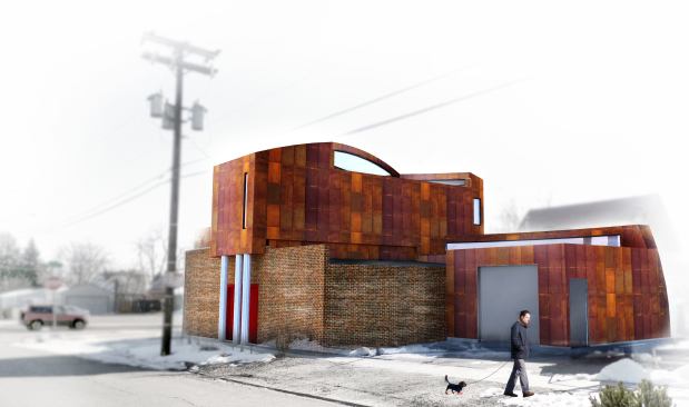 A rendering for the Sign Shop project.