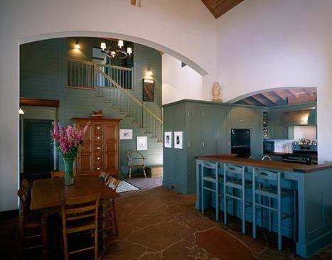 Butcher Ranch, Gonzales County, Texas – kitchen opening into dining/living spaces
