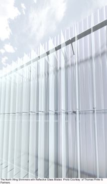 Detail rendering of glass fins.