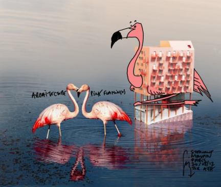 Architecture Pink Flamingos