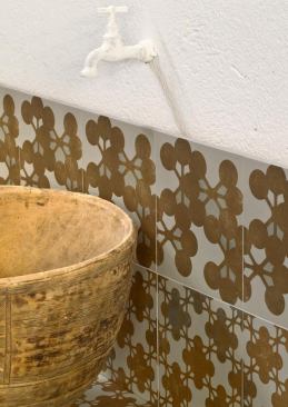 Spanish designer Patricia Urquiola used her love of pattern (and cement) for the new Azulej collection for Mutina. Inspired by ancient handcrafted&nbsp;majolica made of hydraulic cement, the 8-inch-by-8-inch glazed porcelain tiles are available in three neutral base colors in nine patterns or as a patchwork composition of 27 different designs. The tiles can be used on floors and walls, both indoors and out.&nbsp;www.mutina.it.