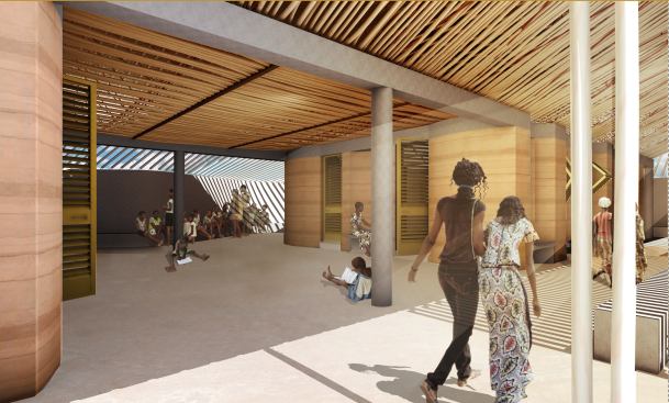 At Gando Secondary School in Gando, Burkina Faso, the shaded landscape creates platforms for meetings and teaching, and allow for natural ventilation.&nbsp; Photo &copy; Holcim Foundation.