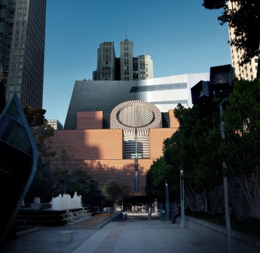 November 2011 rendering showing the addition from the west, with the existing Mario Botta-designed museum building in the foreground.