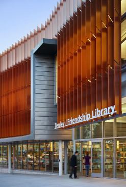 The library entrance.