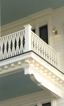 Detail at balcony at Chadsworth Cottage