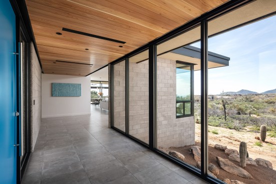 Entry ‘bridge’ looking towards the main living space.
