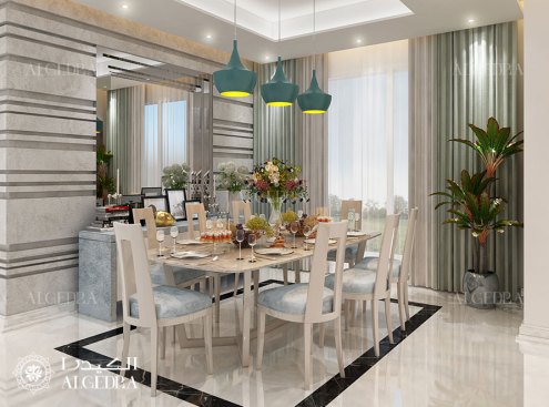 Dining area design in small villa