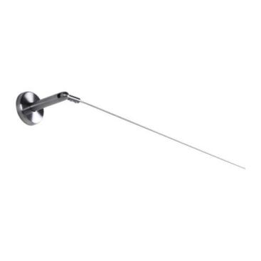 Ikea Instead of a typical shower curtain rod, try 
Ikea’s Dignitet stainless steel&nbsp;wire system. For only $12.99, you get one curtain wire and two wall-mounted fixtures. It’s easy to install, and you can order it with a corner piece for flexible application.