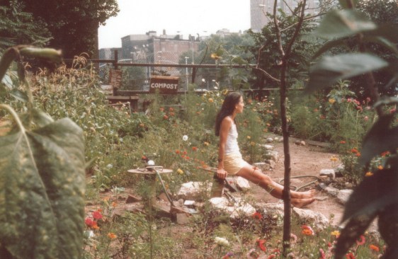 A 1970s image of Liz Christy in a New York community garden is included in the Garden Futures: Designing with Nature exhibition at the Vitra Design Museum in Weil am Rhein, Germany, until Oct. 3, 2023.